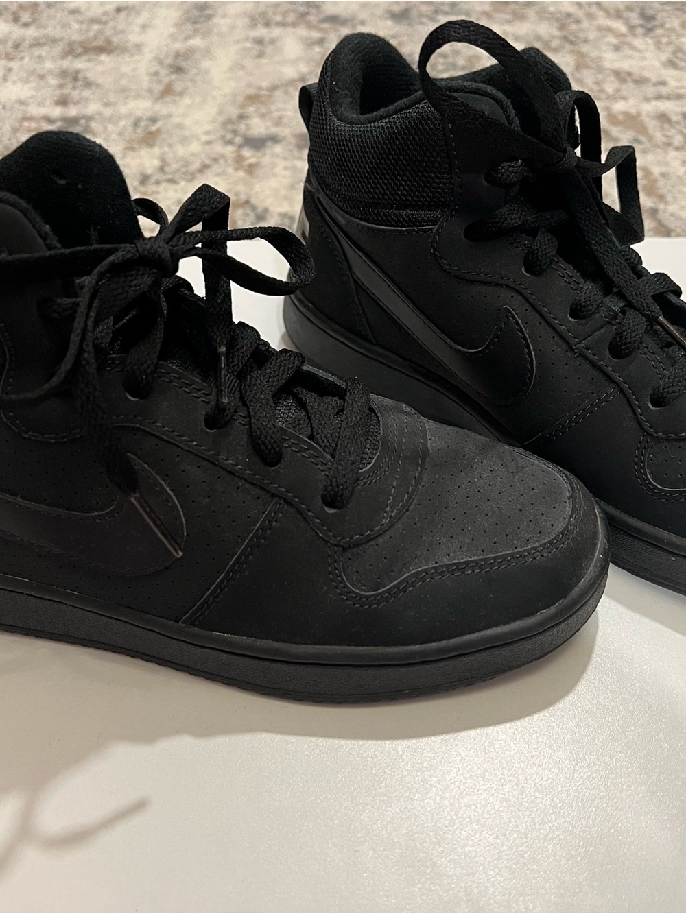 Nike Black High-Top Sneakers; size 6Y; also fits women 7.5/8; like new